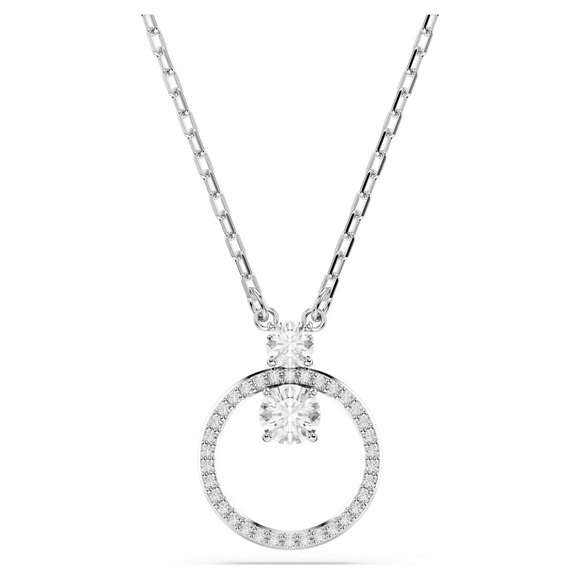 Swarovski Jewelry - Swarovski Constella pendant Pavé, Round cut, White, Rhodium plated